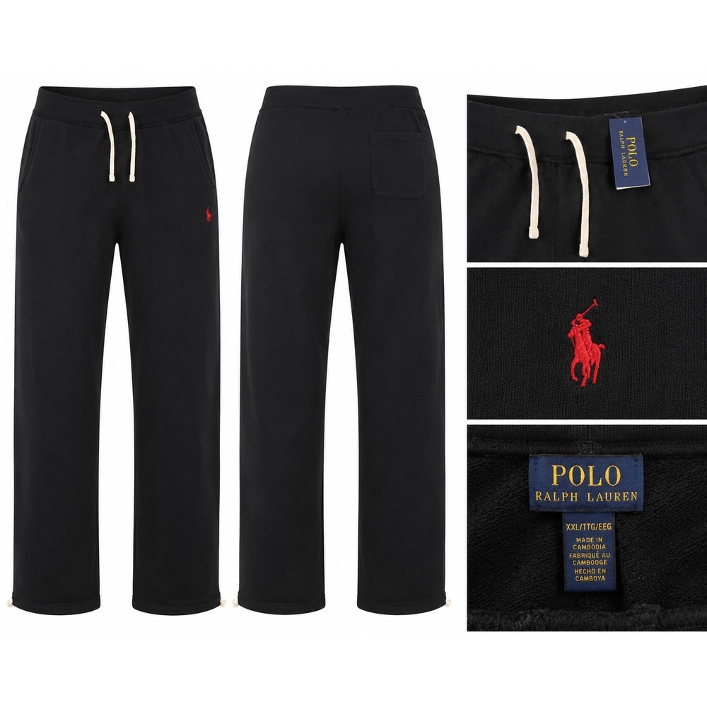 Polo Ralph Lauren Sweatpants Men XXL Black Red Pony Cinch Hem Joggers NEW Preppy